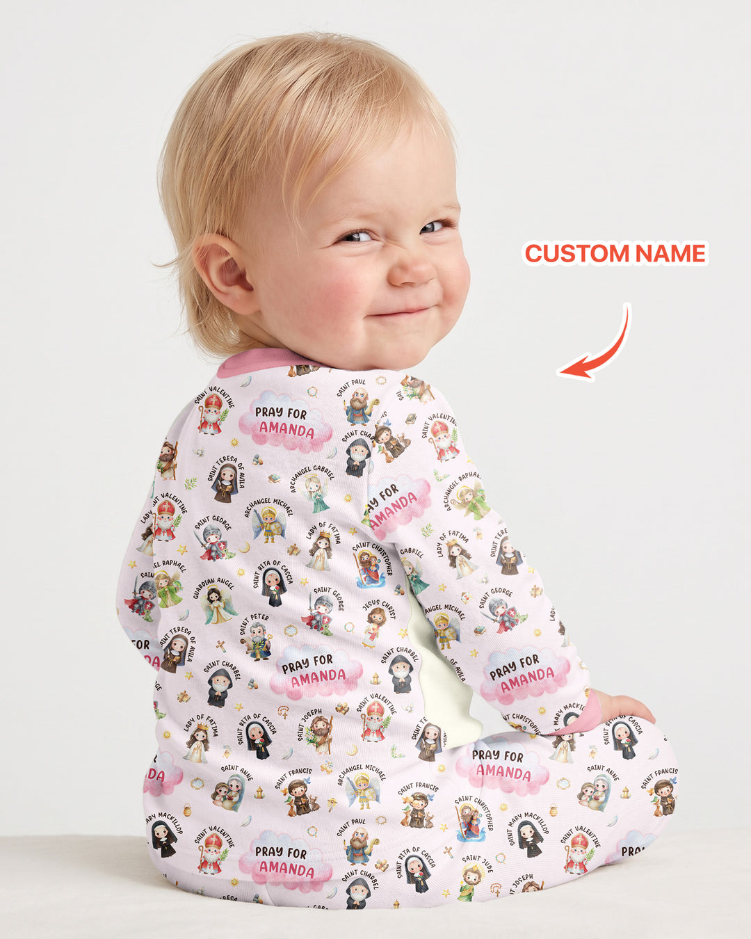 Catholic All Saints Bamboo Two Piece Long Sleeve Pajama Set