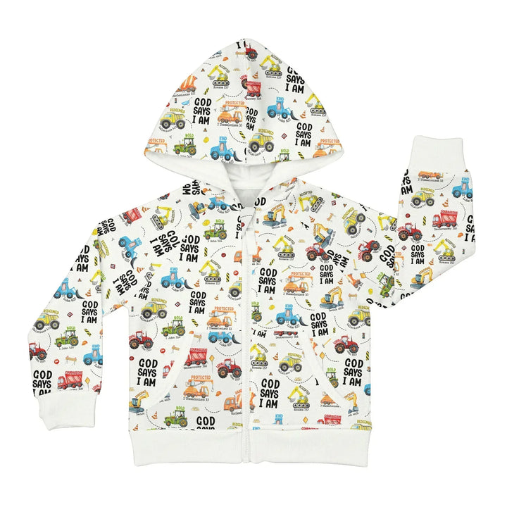 God Says I Am Boy Bamboo Zip Hoodie