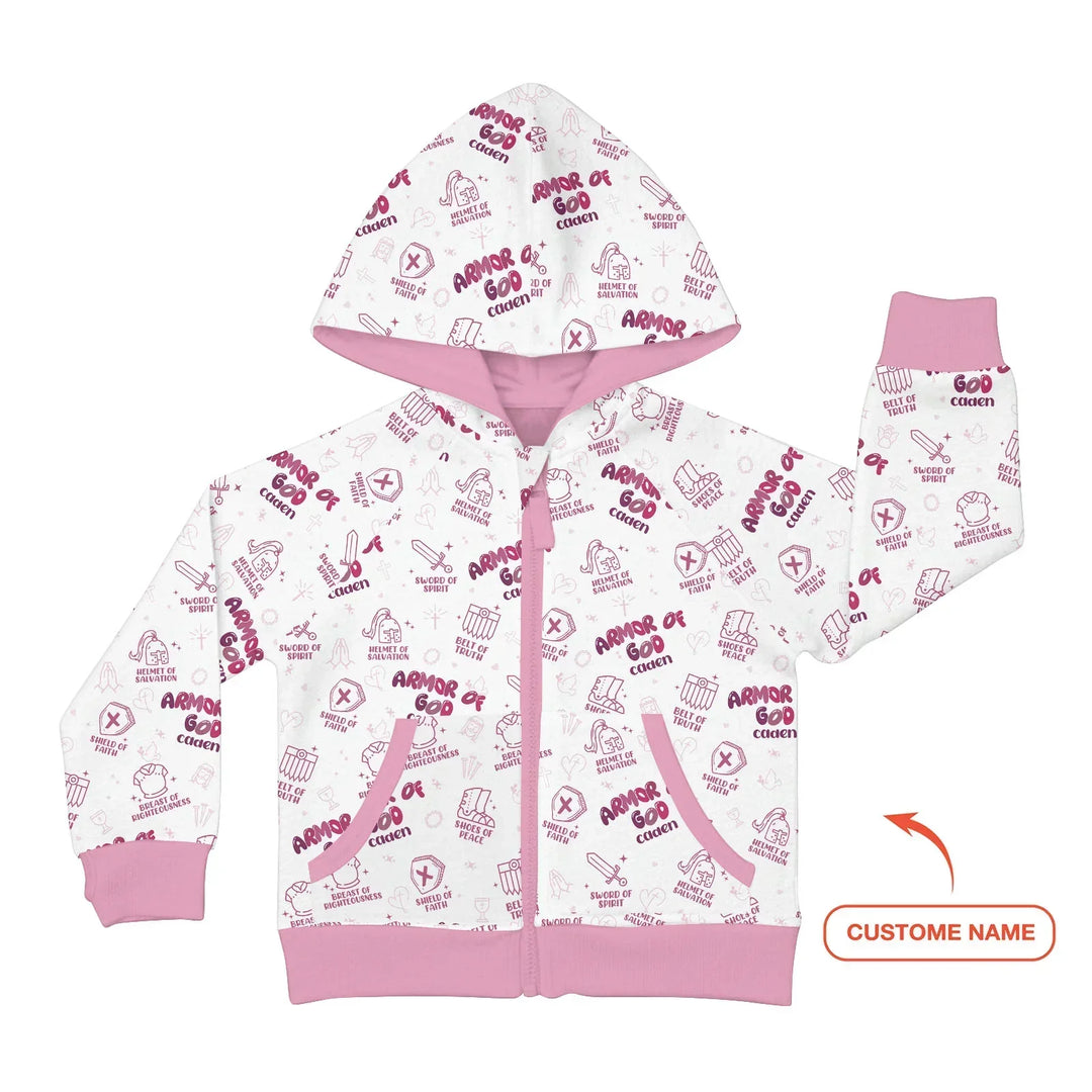 Armor of God Custom Name Bamboo Zip Hoodie