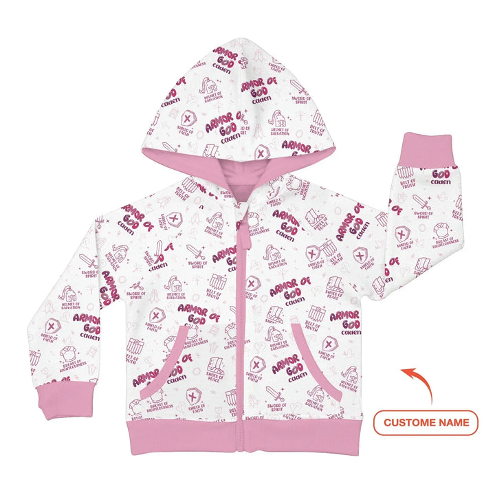 Armor of God Custom Name Bamboo Zip Hoodie