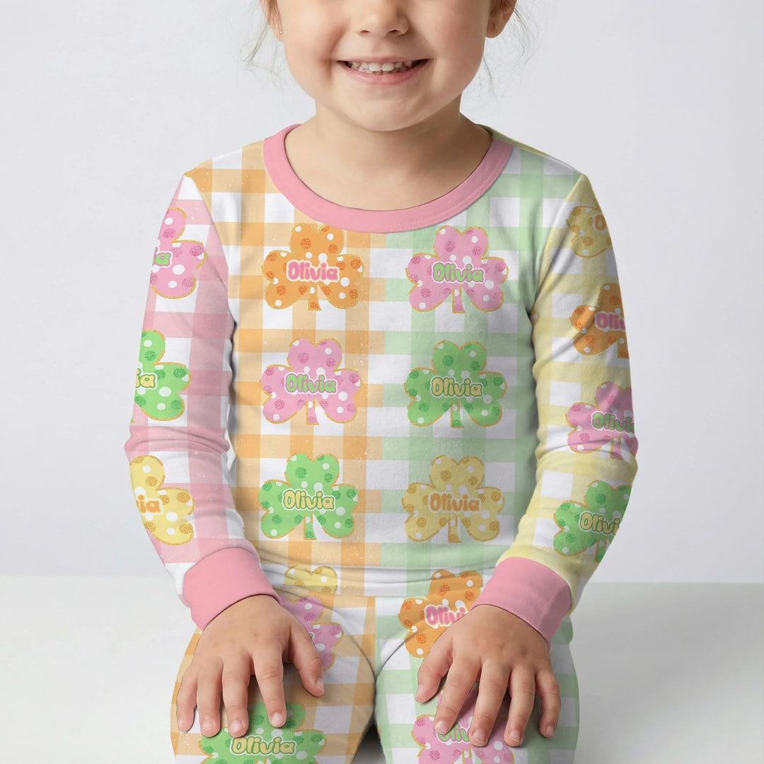 Lucky Shamrock Bamboo Two Piece Long Sleeve Pajama Set