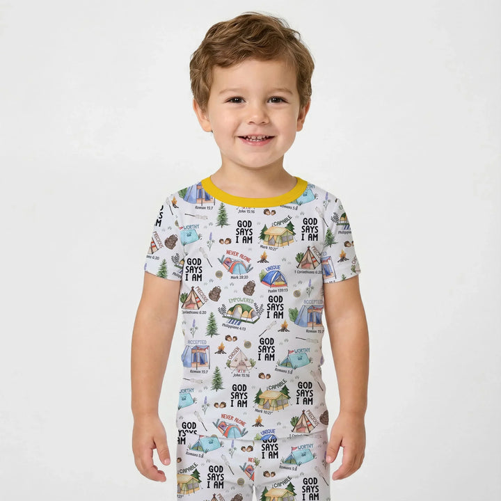 God Says I Am – Adventure Affirmations Bamboo Two Piece Short Sleeve Pajama Set