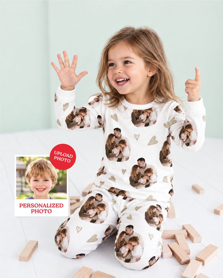 Custom Face All Over Print Baby Bamboo Two Piece Long Sleeve Pyjamas Set