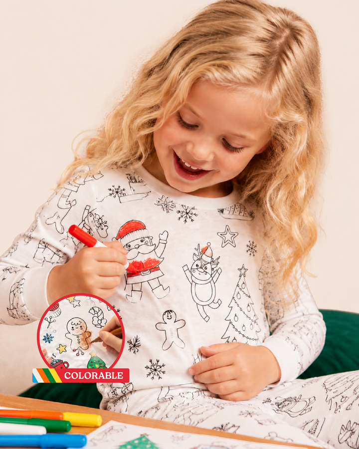 Christmas Colorable Bamboo Two Piece Pyjamas Set