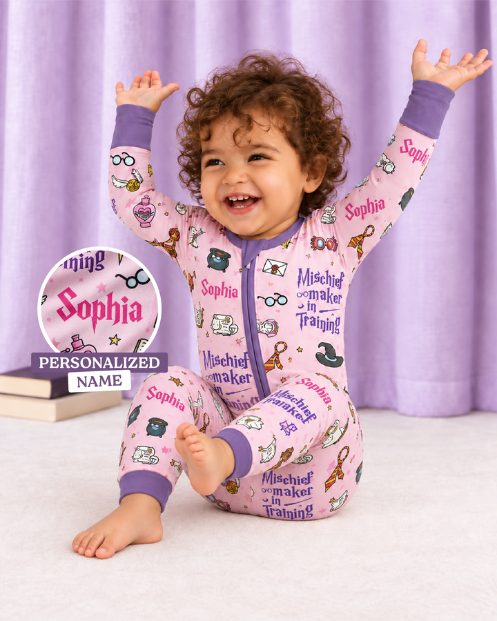 Custom Name Mischief Maker In Training Bamboo Convertible Zippy