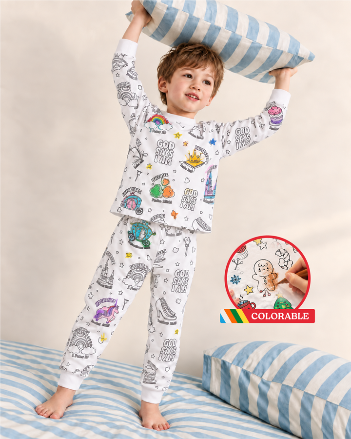 All Colorable Bamboo Two Piece Long Sleeve Pyjamas Set