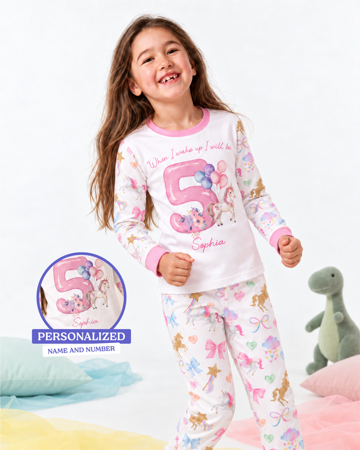 Custom Name When I Wake Up I Will Be Birthday Bamboo Two Piece Long Sleeve Pajama Set