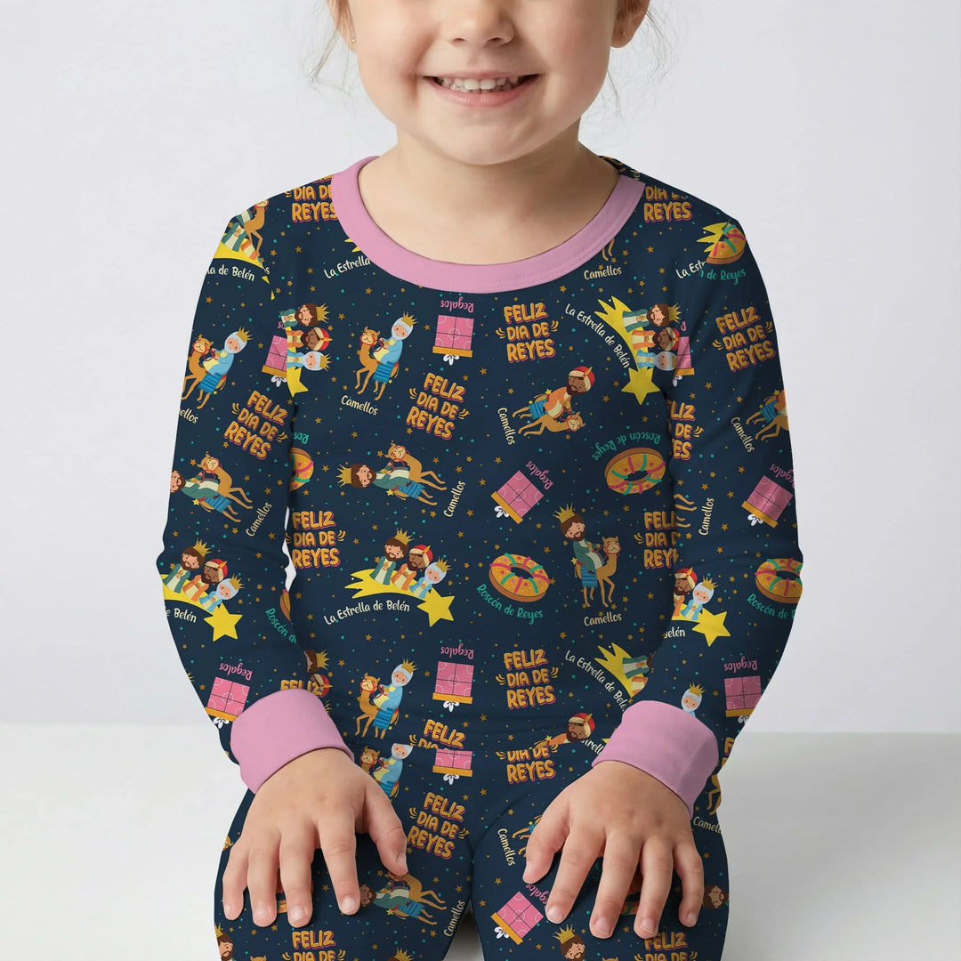 Feliz Dia de Reyes Bamboo Two Piece Long Sleeve Pajama Set