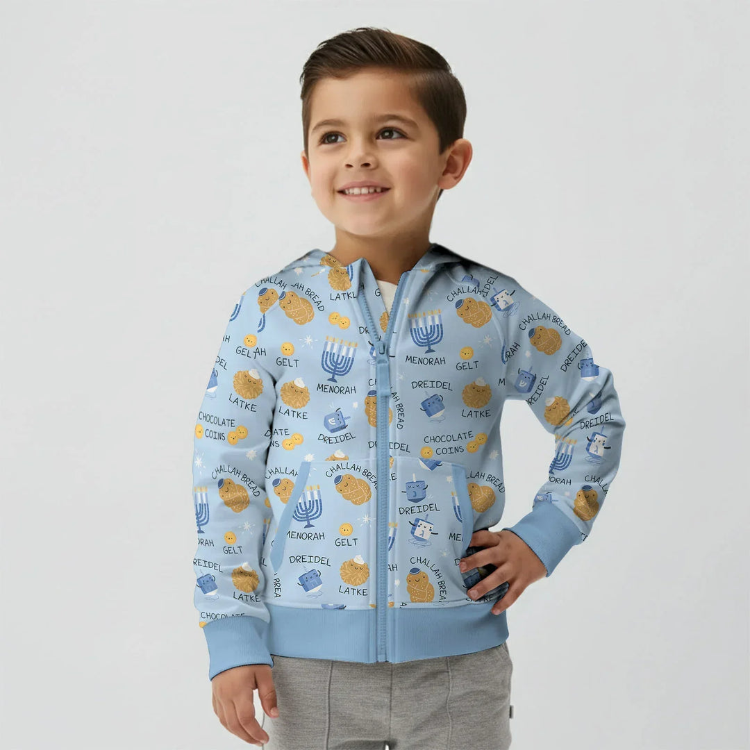 Family Hanukkah Matching Bamboo Zip Hoodie