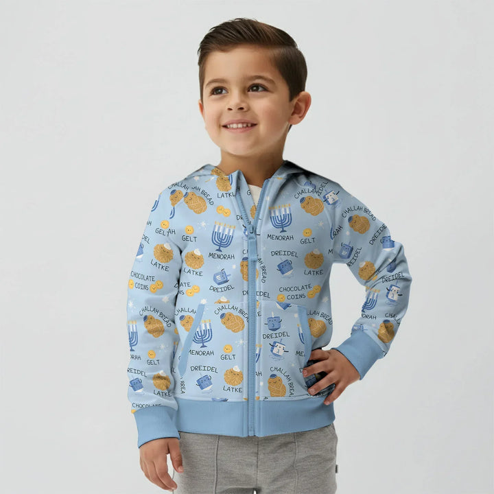 Family Hanukkah Matching Bamboo Zip Hoodie