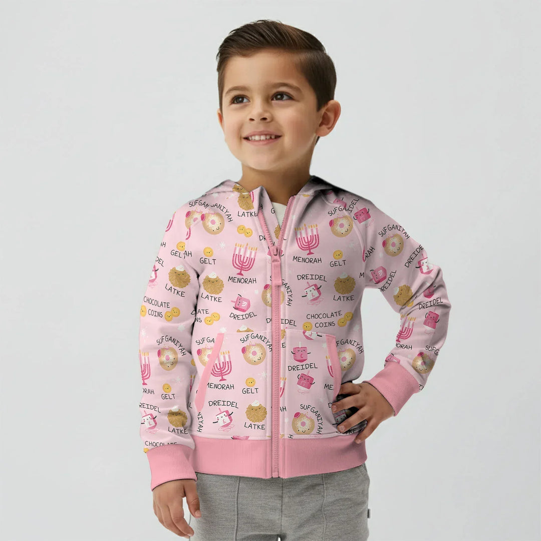Family Hanukkah Matching Bamboo Zip Hoodie
