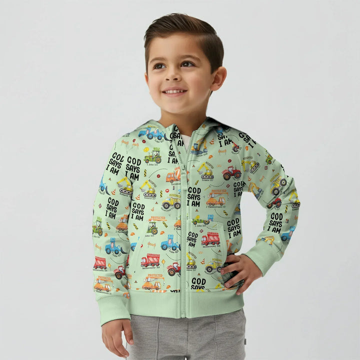 God Says I Am Boy Bamboo Zip Hoodie