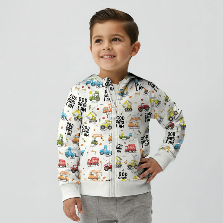 God Says I Am Boy Bamboo Zip Hoodie