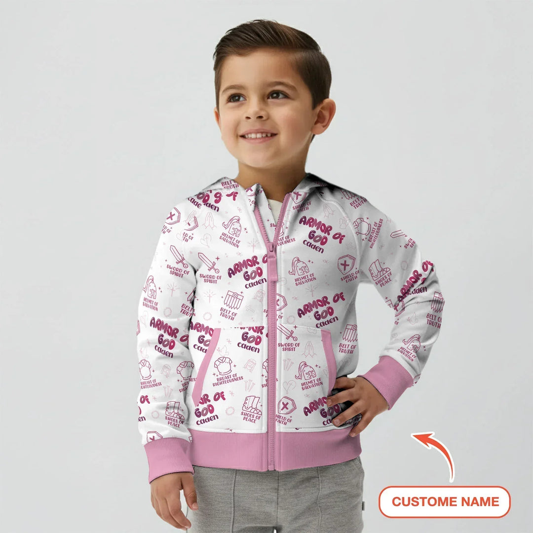 Armor of God Custom Name Bamboo Zip Hoodie