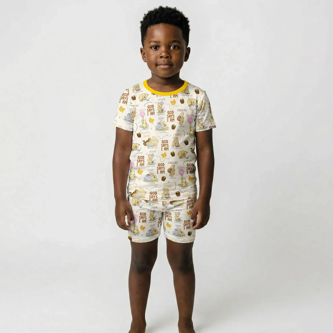 God Says I Am – Little Blessings Short Sleeve Shorts Pajama Set