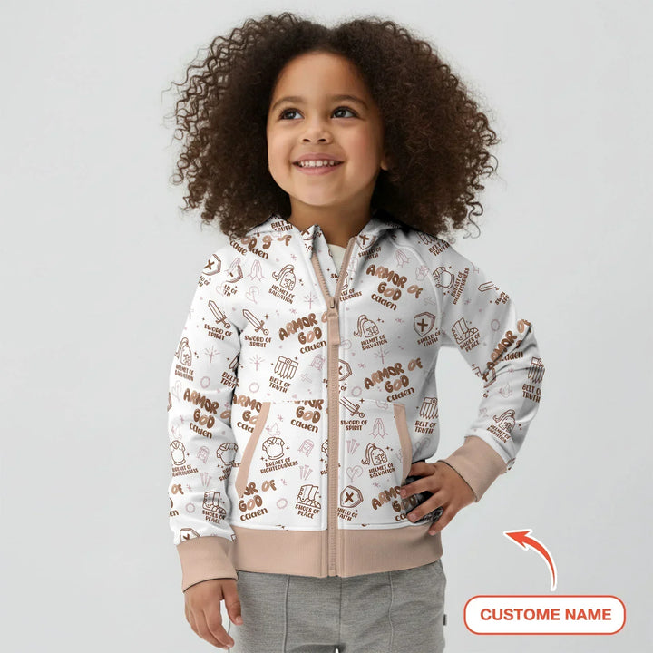 Armor of God Custom Name Bamboo Zip Hoodie