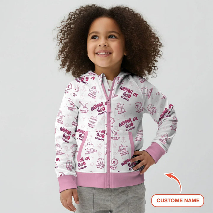 Armor of God Custom Name Bamboo Zip Hoodie