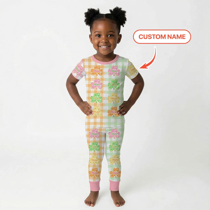 Lucky Shamrock Bamboo Two Piece Short Sleeve Pajama Set