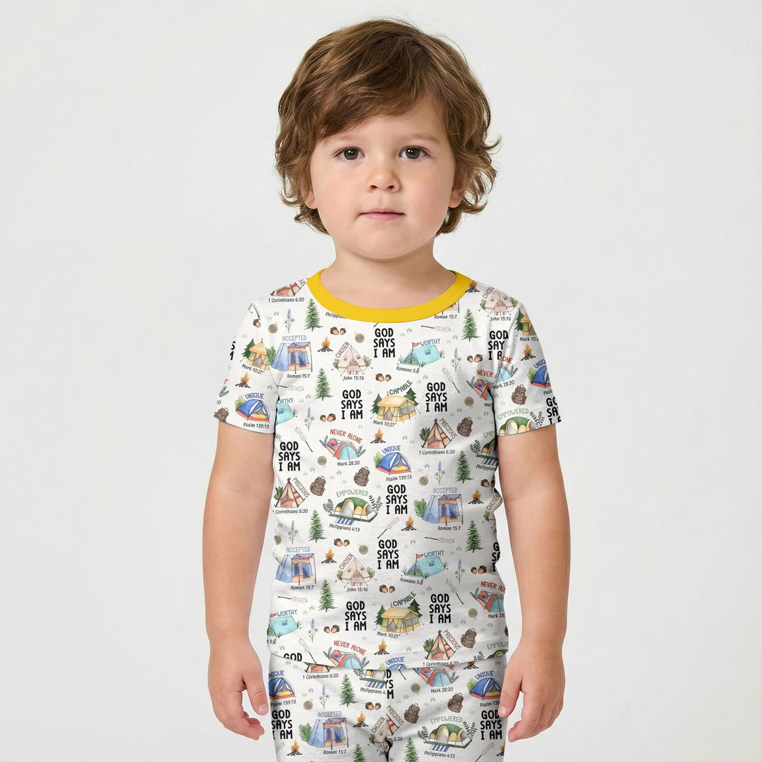 God Says I Am – Adventure Affirmations Short Sleeve Shorts Pajama Set