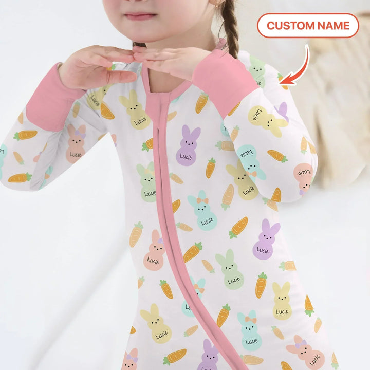 Custom Name Easter Bunny Bamboo Convertible Zippy