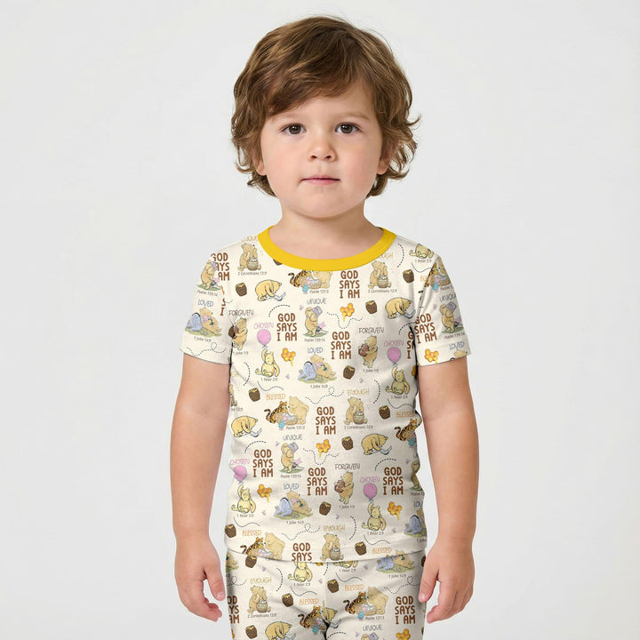 God Says I Am – Little Blessings Short Sleeve Shorts Pajama Set