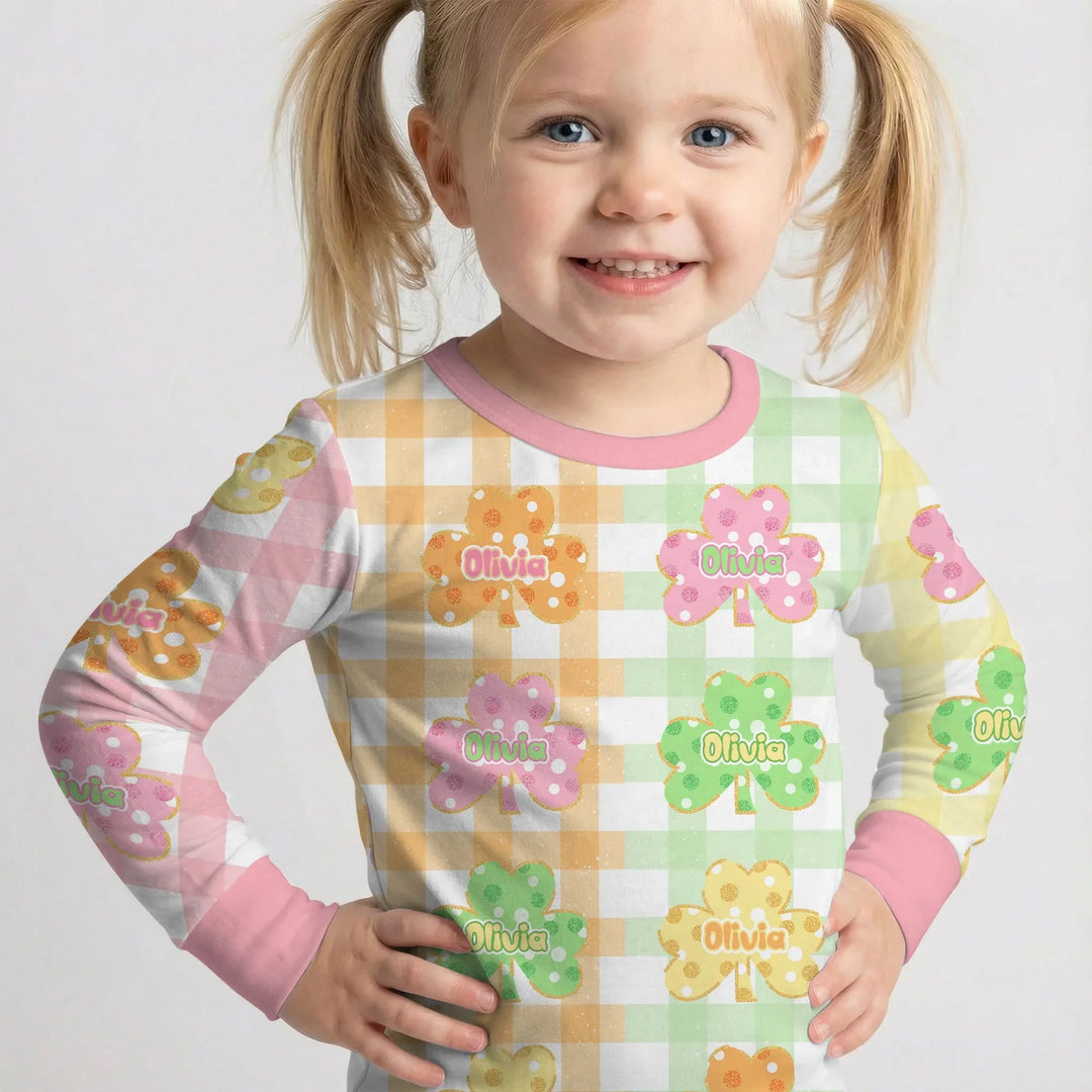 Lucky Shamrock Bamboo Two Piece Long Sleeve Pajama Set