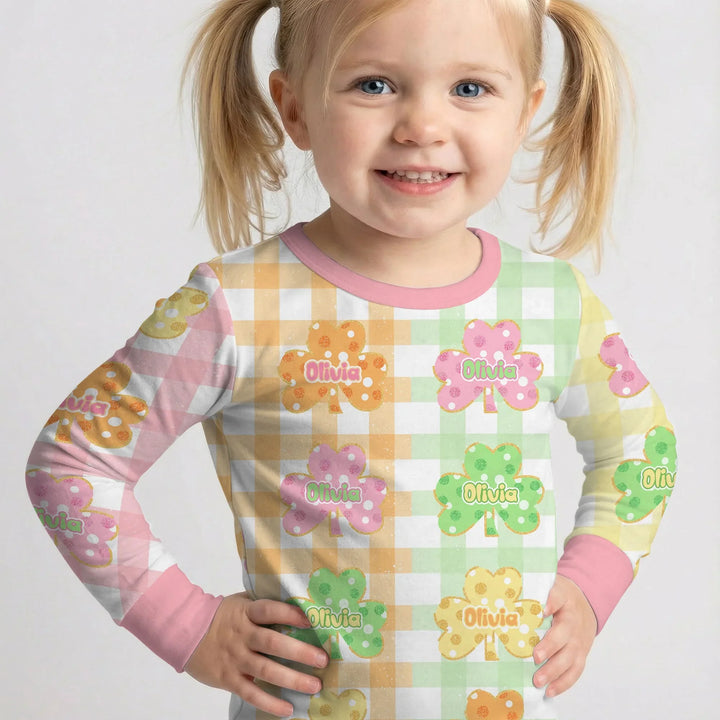 Lucky Shamrock Bamboo Two Piece Long Sleeve Pajama Set