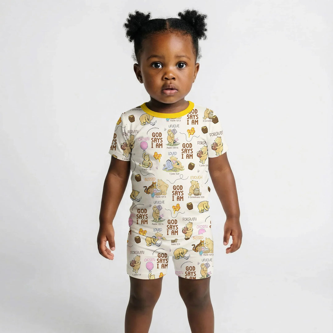 God Says I Am – Little Blessings Short Sleeve Shorts Pajama Set