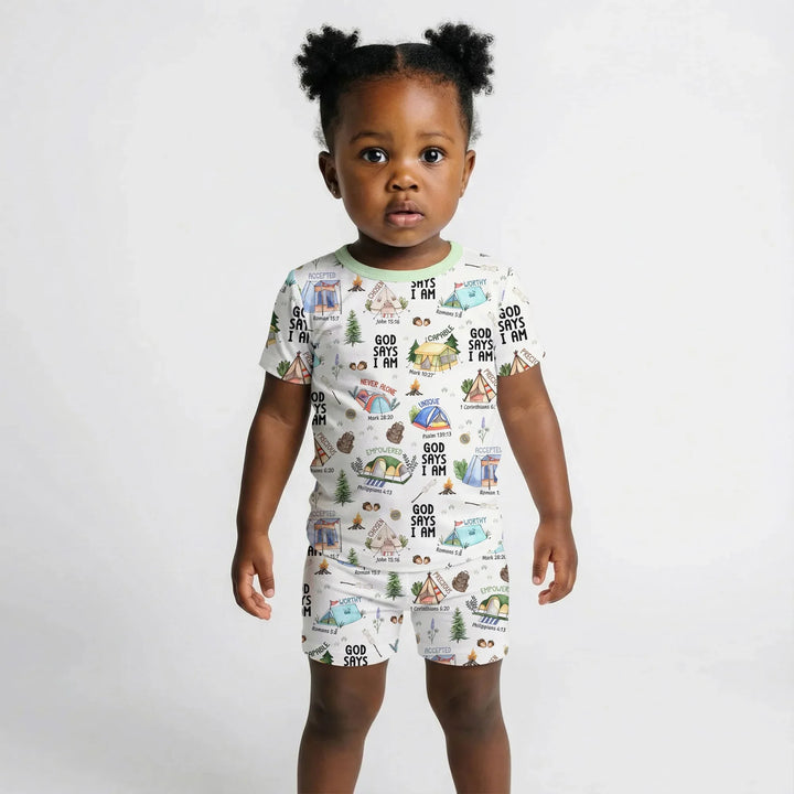 God Says I Am – Adventure Affirmations Short Sleeve Shorts Pajama Set