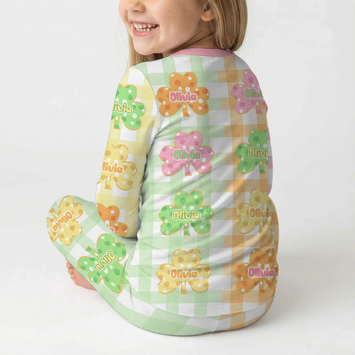 Lucky Shamrock Bamboo Two Piece Long Sleeve Pajama Set