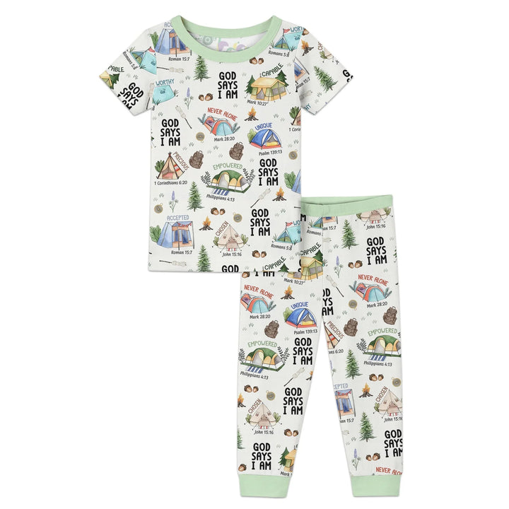 God Says I Am – Adventure Affirmations Bamboo Two Piece Short Sleeve Pajama Set