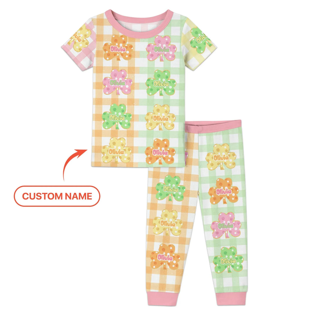 Lucky Shamrock Bamboo Two Piece Short Sleeve Pajama Set