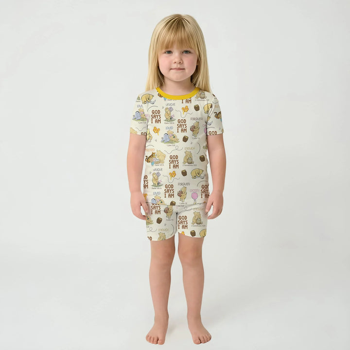 God Says I Am – Little Blessings Short Sleeve Shorts Pajama Set