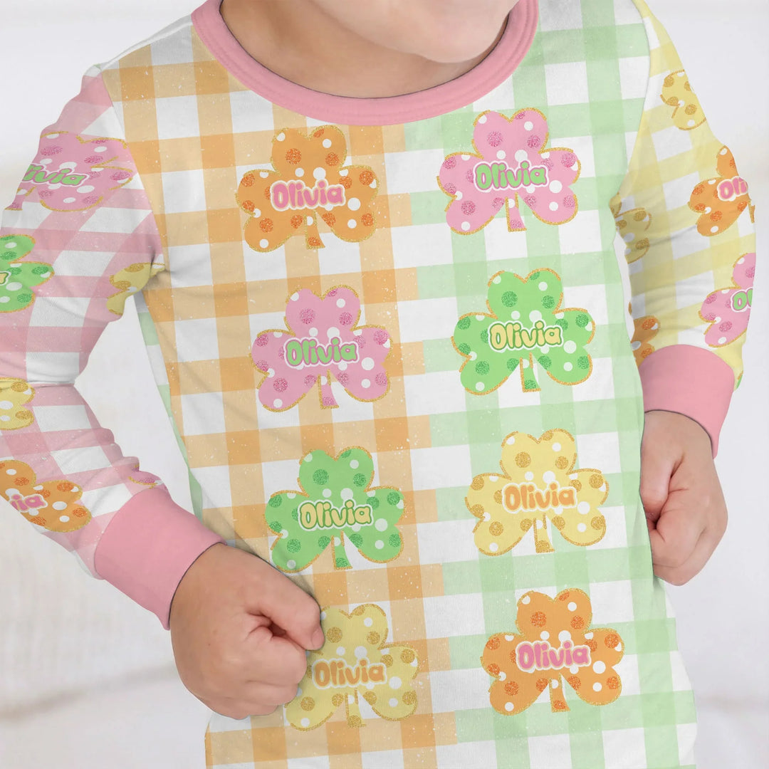 Lucky Shamrock Bamboo Two Piece Long Sleeve Pajama Set