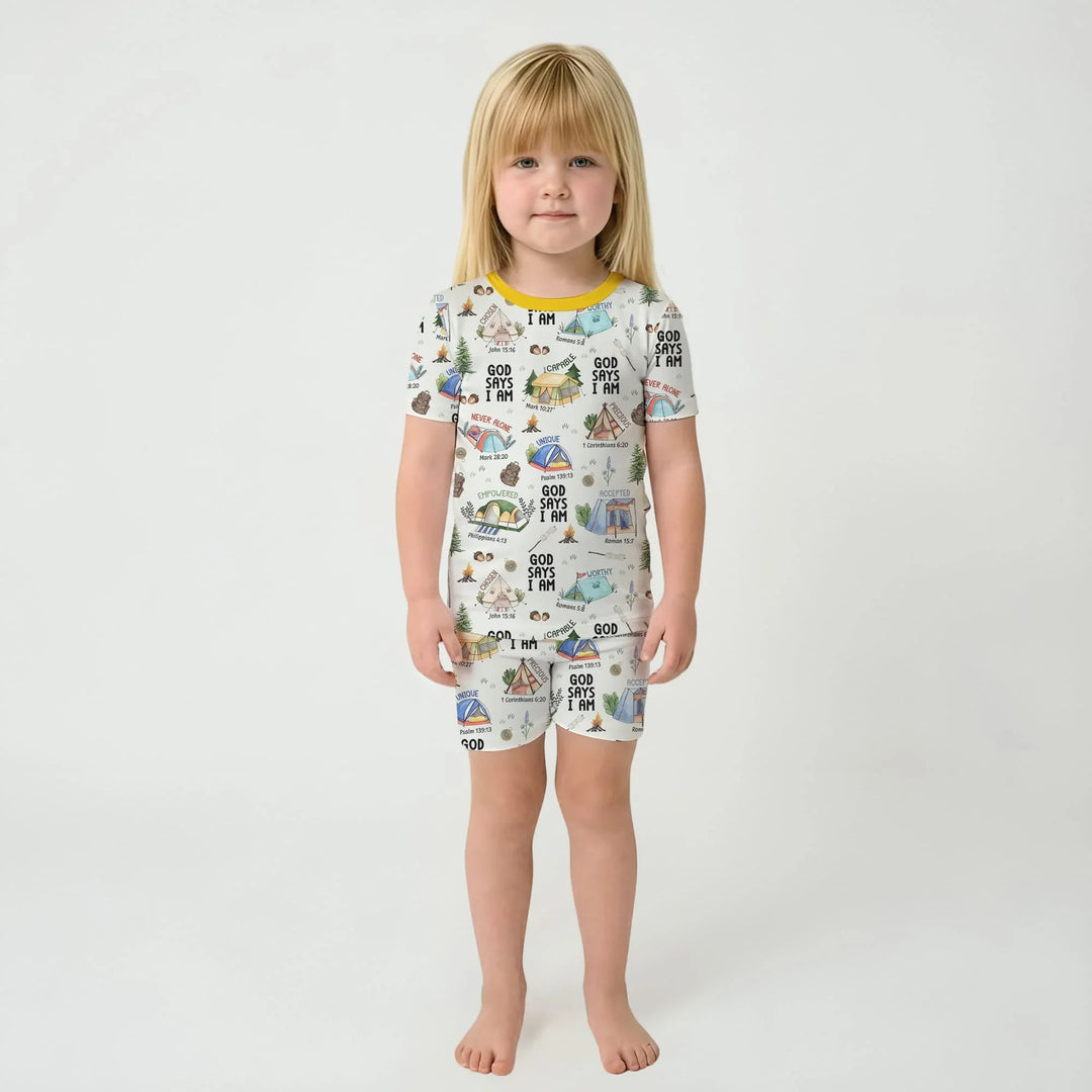 God Says I Am – Adventure Affirmations Short Sleeve Shorts Pajama Set