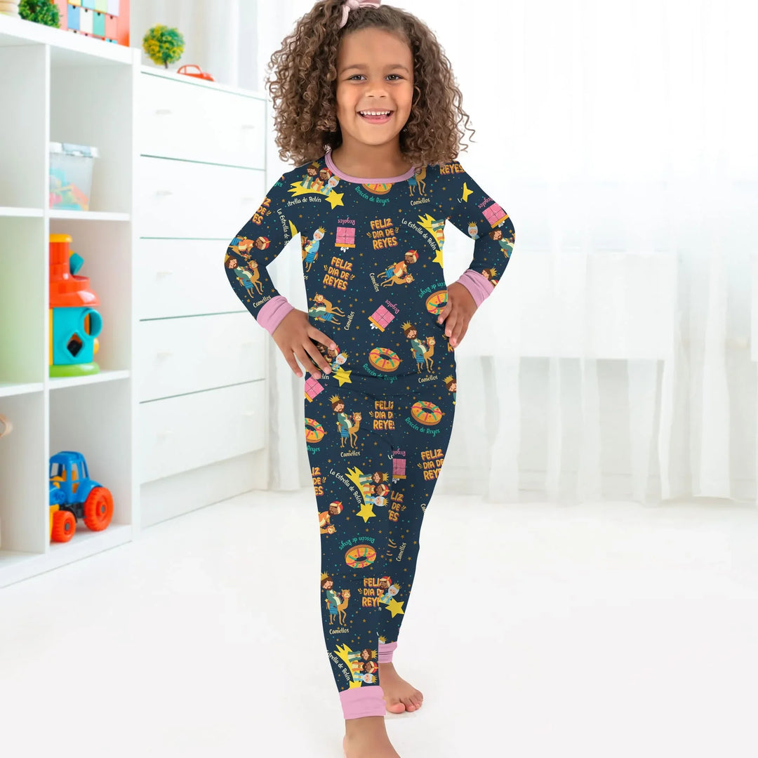 Feliz Dia de Reyes Bamboo Two Piece Long Sleeve Pajama Set