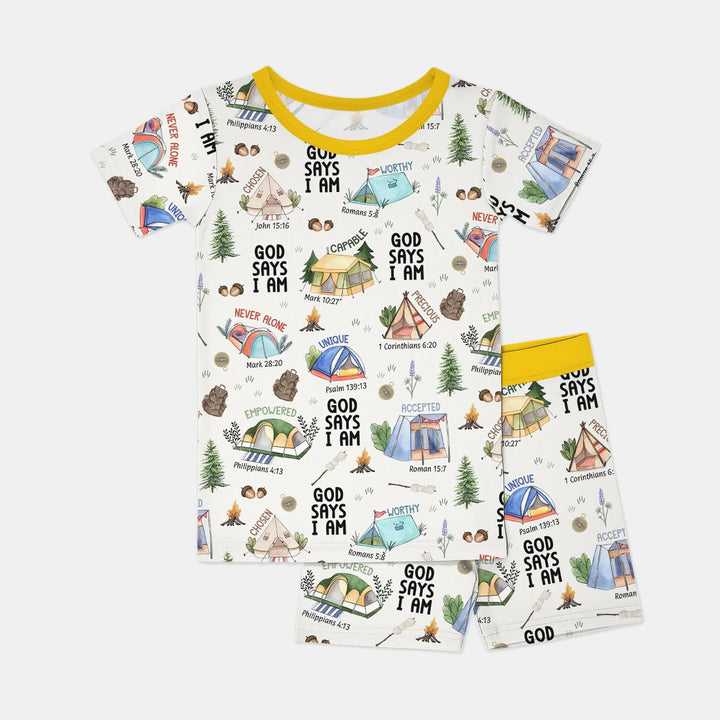 God Says I Am – Adventure Affirmations Short Sleeve Shorts Pajama Set