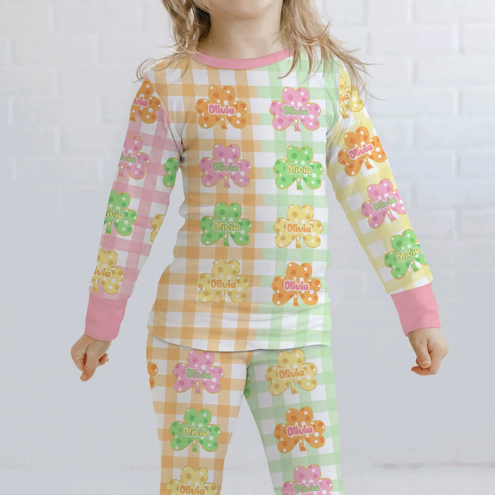 Lucky Shamrock Bamboo Two Piece Long Sleeve Pajama Set