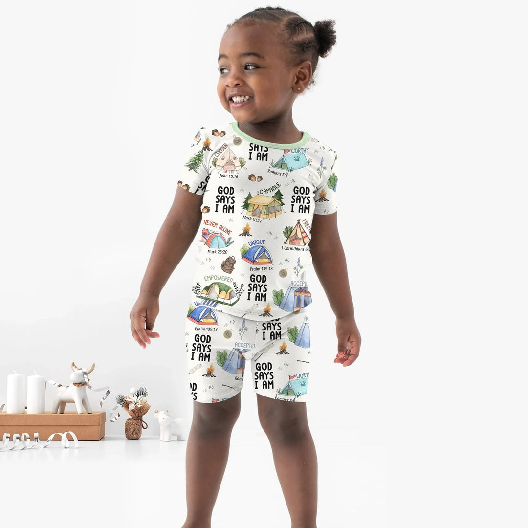 God Says I Am – Adventure Affirmations Short Sleeve Shorts Pajama Set