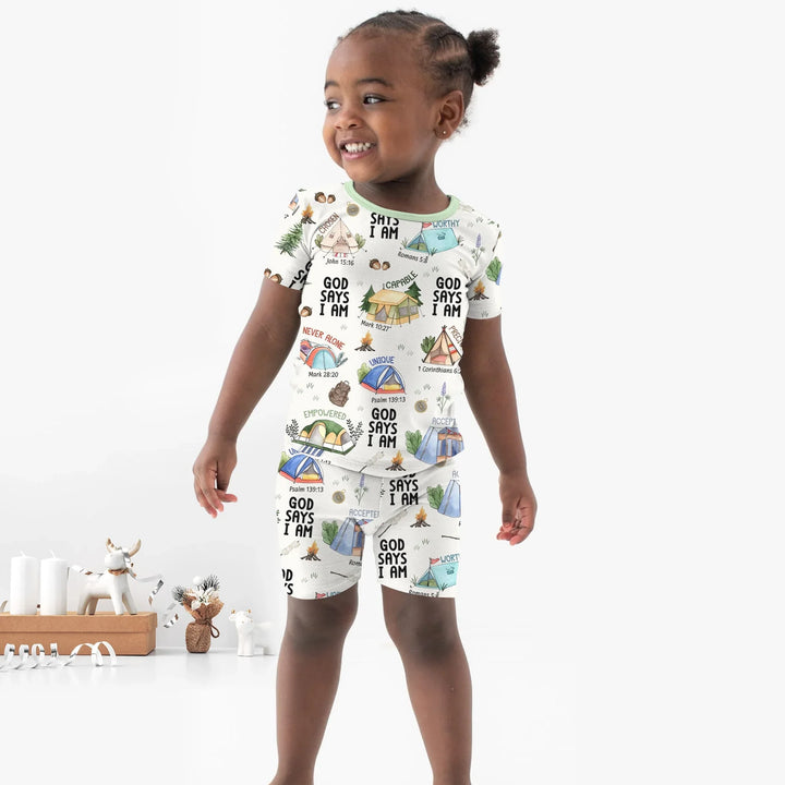 God Says I Am – Adventure Affirmations Short Sleeve Shorts Pajama Set