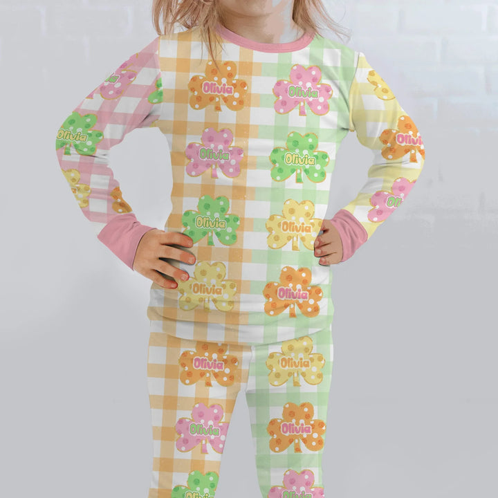 Lucky Shamrock Bamboo Two Piece Long Sleeve Pajama Set