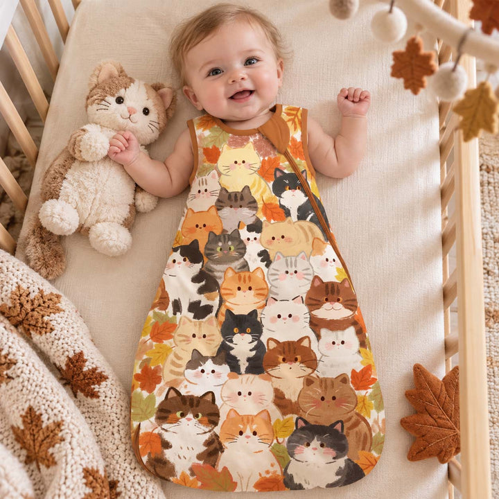 Autumn Cat Gathering Bamboo Sleep Bag