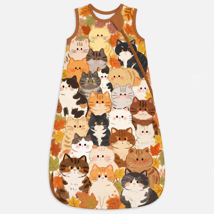 Autumn Cat Gathering Bamboo Sleep Bag