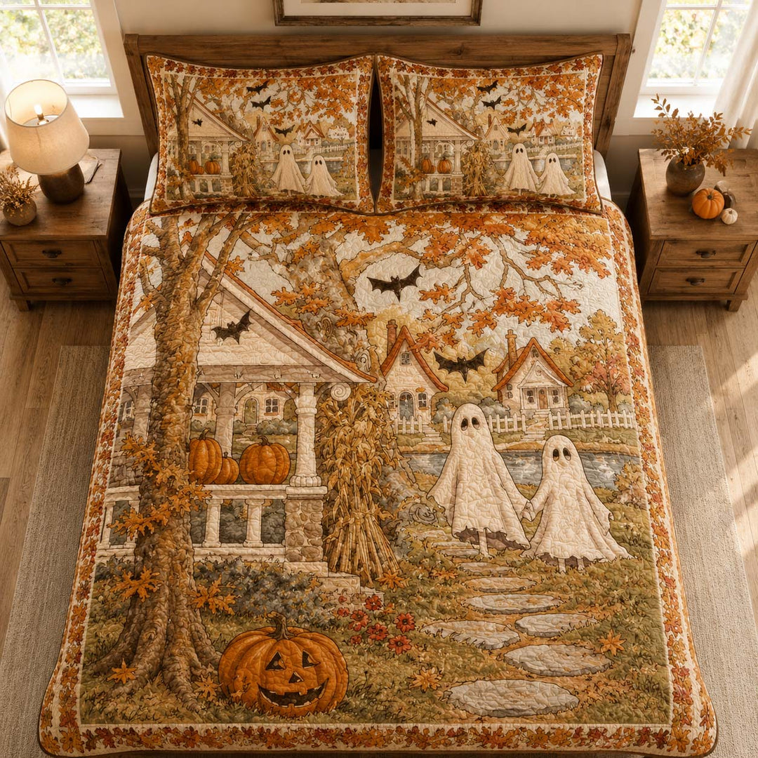 Autumn Ghost Cottage Bamboo Quilt Bedding Set