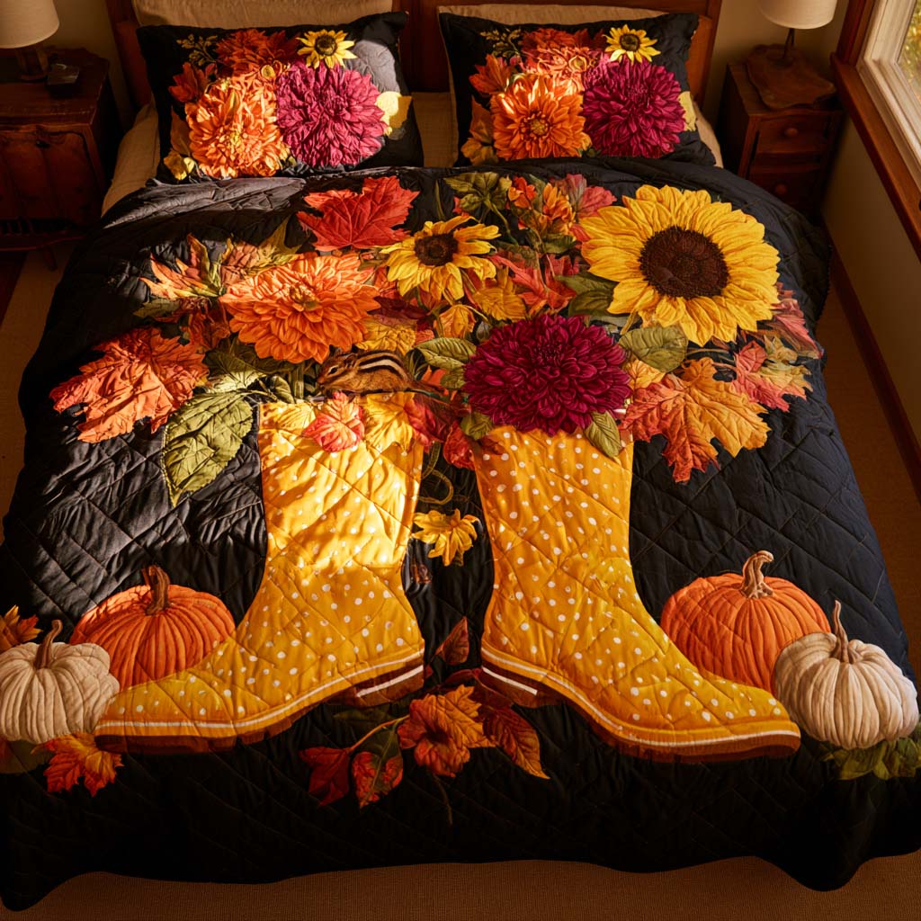 Autumn Peaceful Meadow Bamboo Quilt Bedding Set