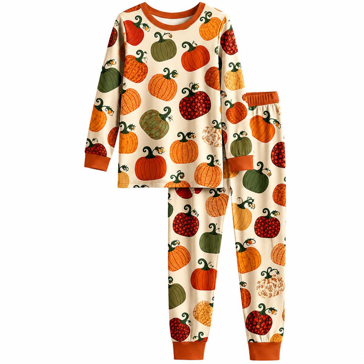 Autumn Pumpkin Parade Bamboo Two Piece Long Sleeve Pajama Set
