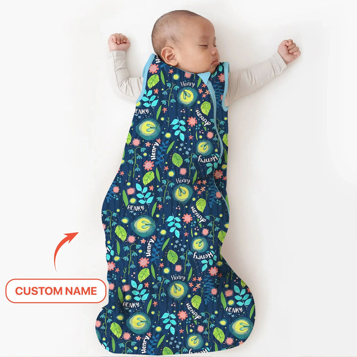 Nighttime Bugs Custom Name Bamboo Sleep Bag