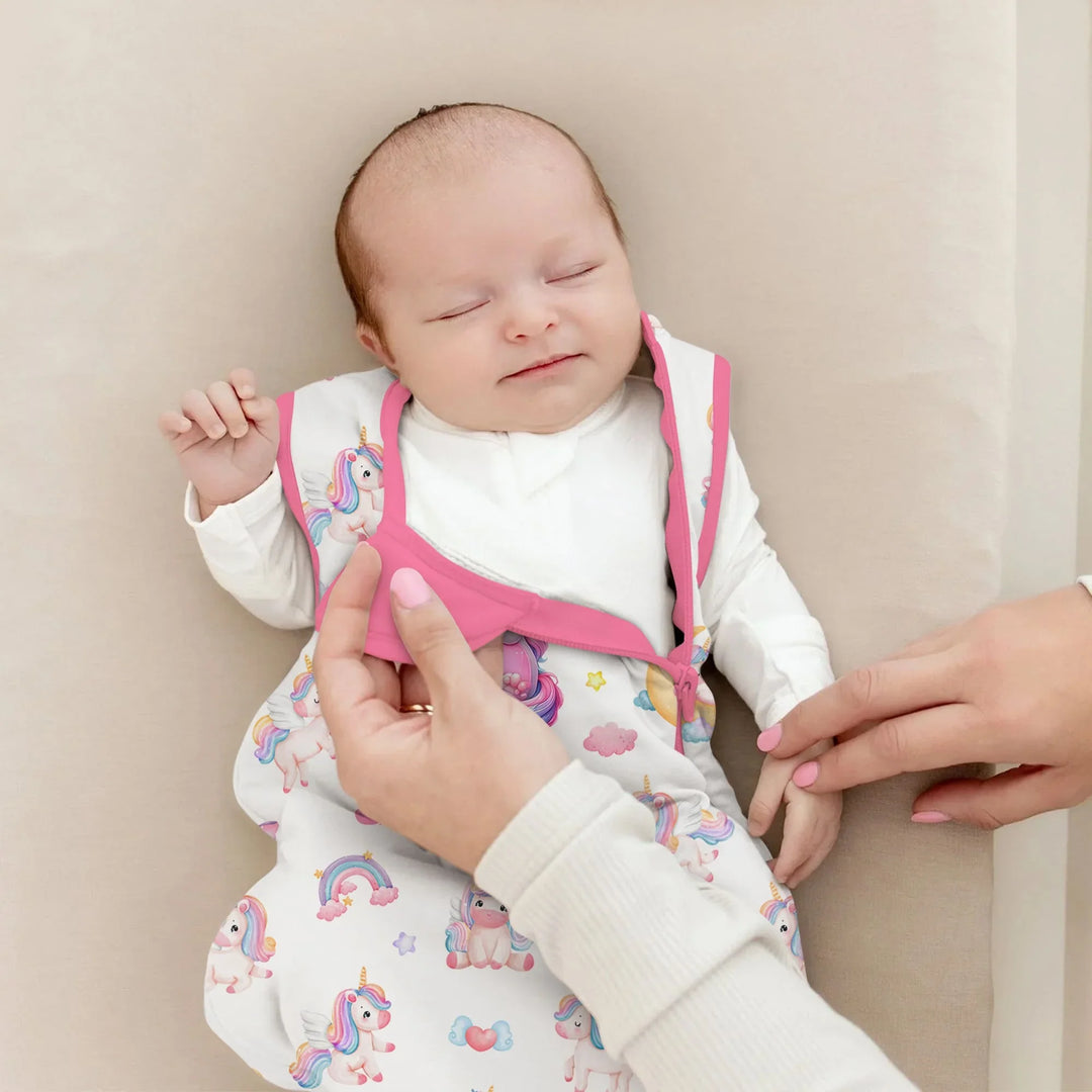Unicorn Dreams Custom Name Bamboo Sleep Bag