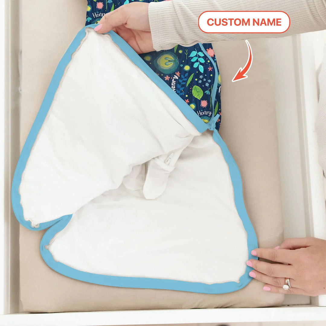 Nighttime Bugs Custom Name Bamboo Sleep Bag