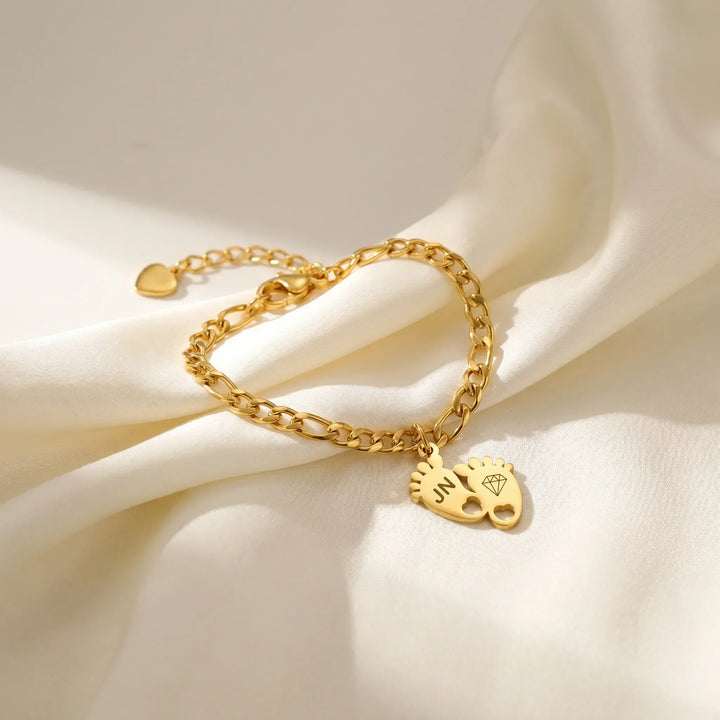 Tiny Steps: Personalized Baby Feet Anklet